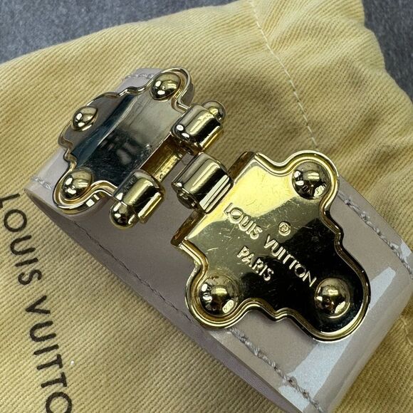 Louis Vuitton Beige Gold Save It Patent Leather Women's Bracelet 17 - Picture 11 of 12